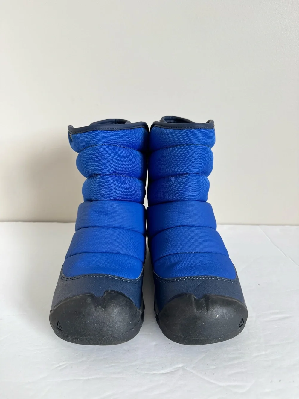 KEEN Puffrider Boys Waterproof Insulated Easy-On Snow Boots Naval/Surf US 1